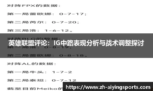 英雄联盟评论：IG中路表现分析与战术调整探讨